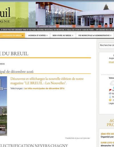 Site du Breuil en Bourgogne : Rubrique Actualités