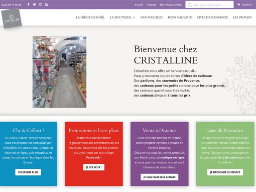 CRISTALLINE : Boutique en ligne