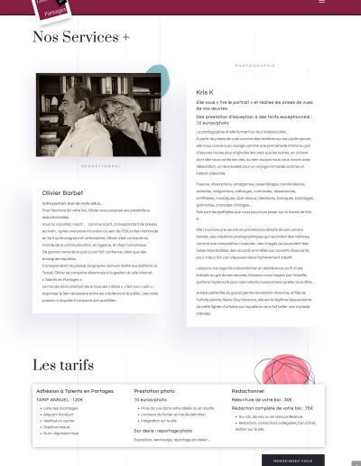 Talents En Partages: Les Services