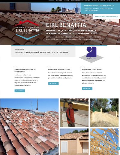 Entreprise Benattia : Page Accueil 1/2