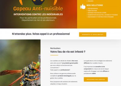 Accueil Site internet Gapeau anti-nuisible - Réalisation Mirobolus