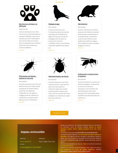 Accueil Site internet Gapeau anti-nuisible - Réalisation Mirobolus