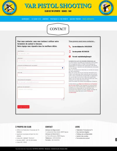 Page Contact - Var Pistol Shooting