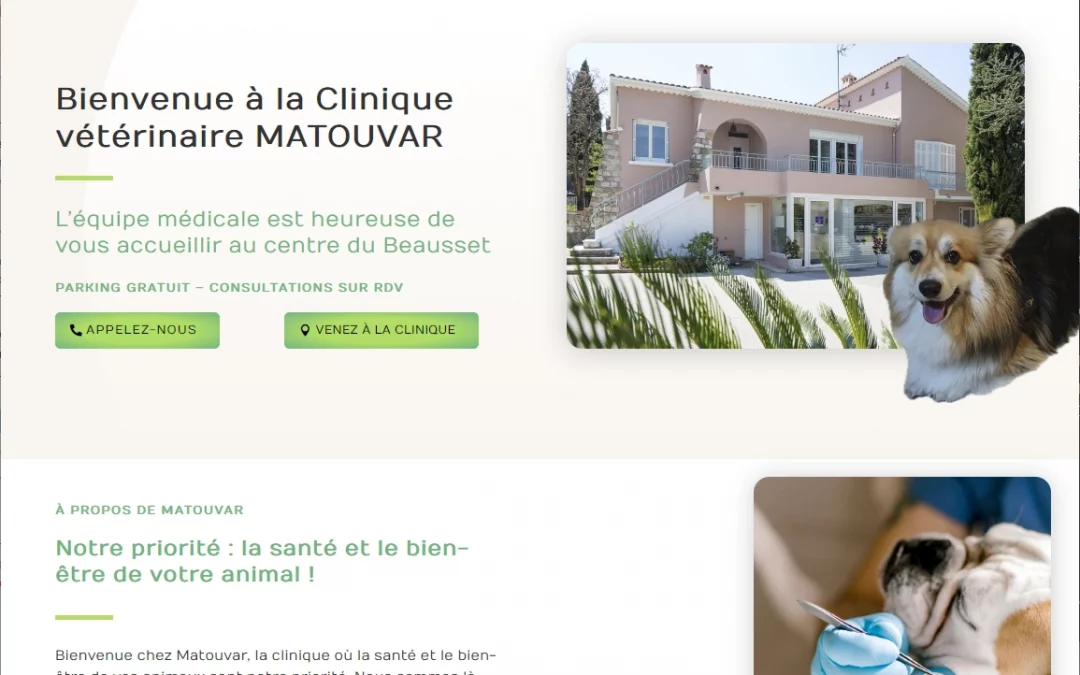 Site de la Clinique vétérinaire MATOUVAR par Mirobolus