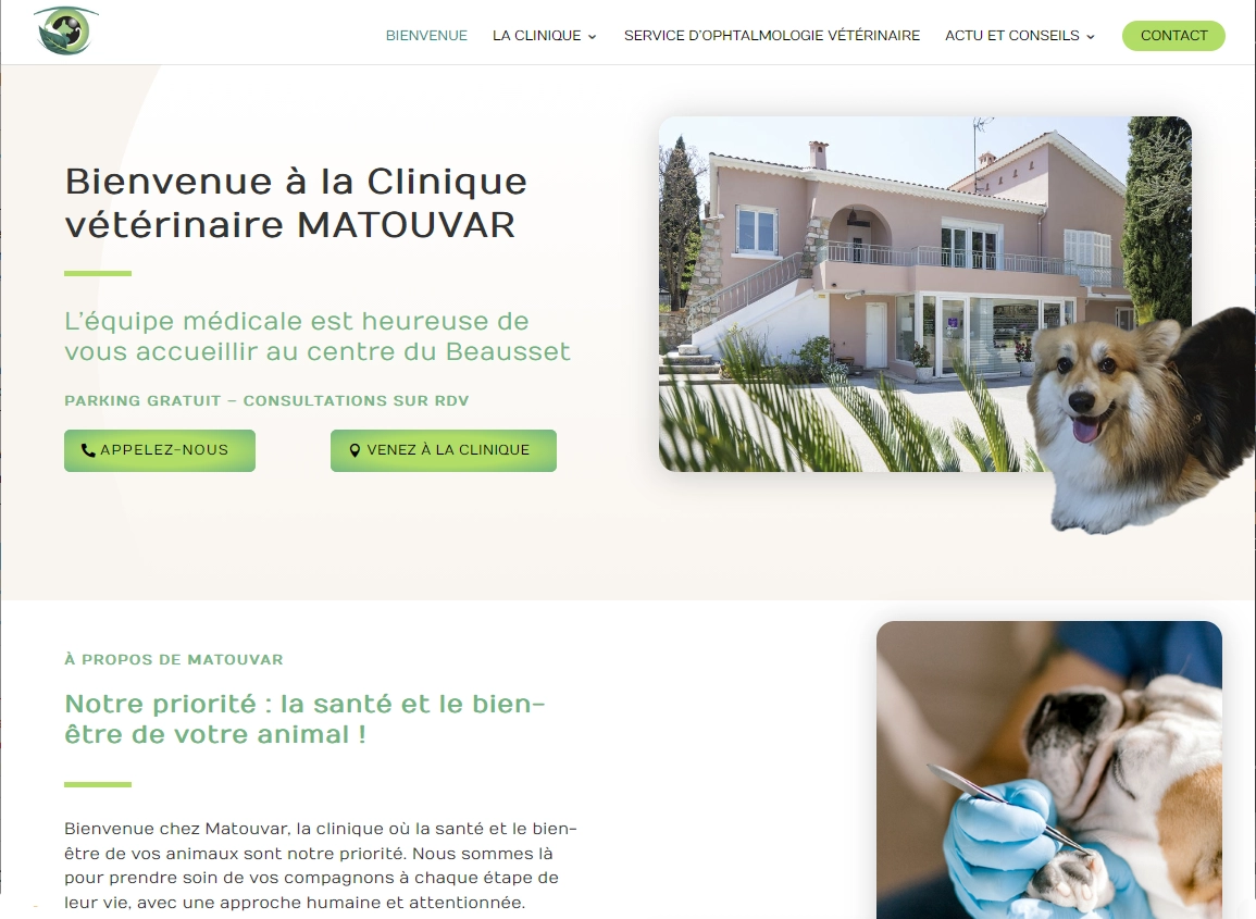 Site de la Clinique vétérinaire MATOUVAR par Mirobolus