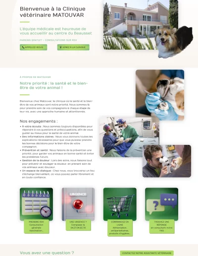 Clinique vétérinaire MATOUVAR : page d'accueil 1/2