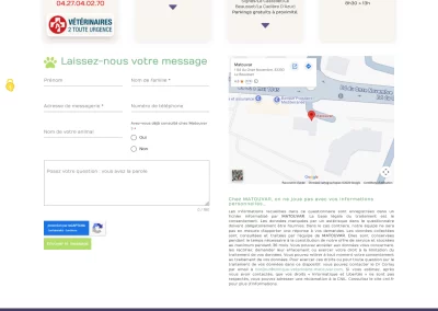 Clinique vétérinaire MATOUVAR : page Contact et Infos pratiques