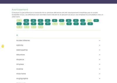 Clinique vétérinaire MATOUVAR : Page Glossaire