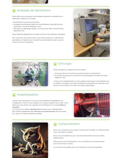 Clinique vétérinaire MATOUVAR : page Services 2/2